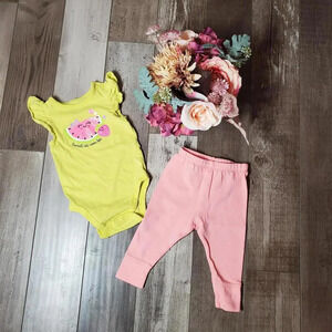3-6 Month "Sweet as can be" 100% Cotton Casual Baby Girl Outfit